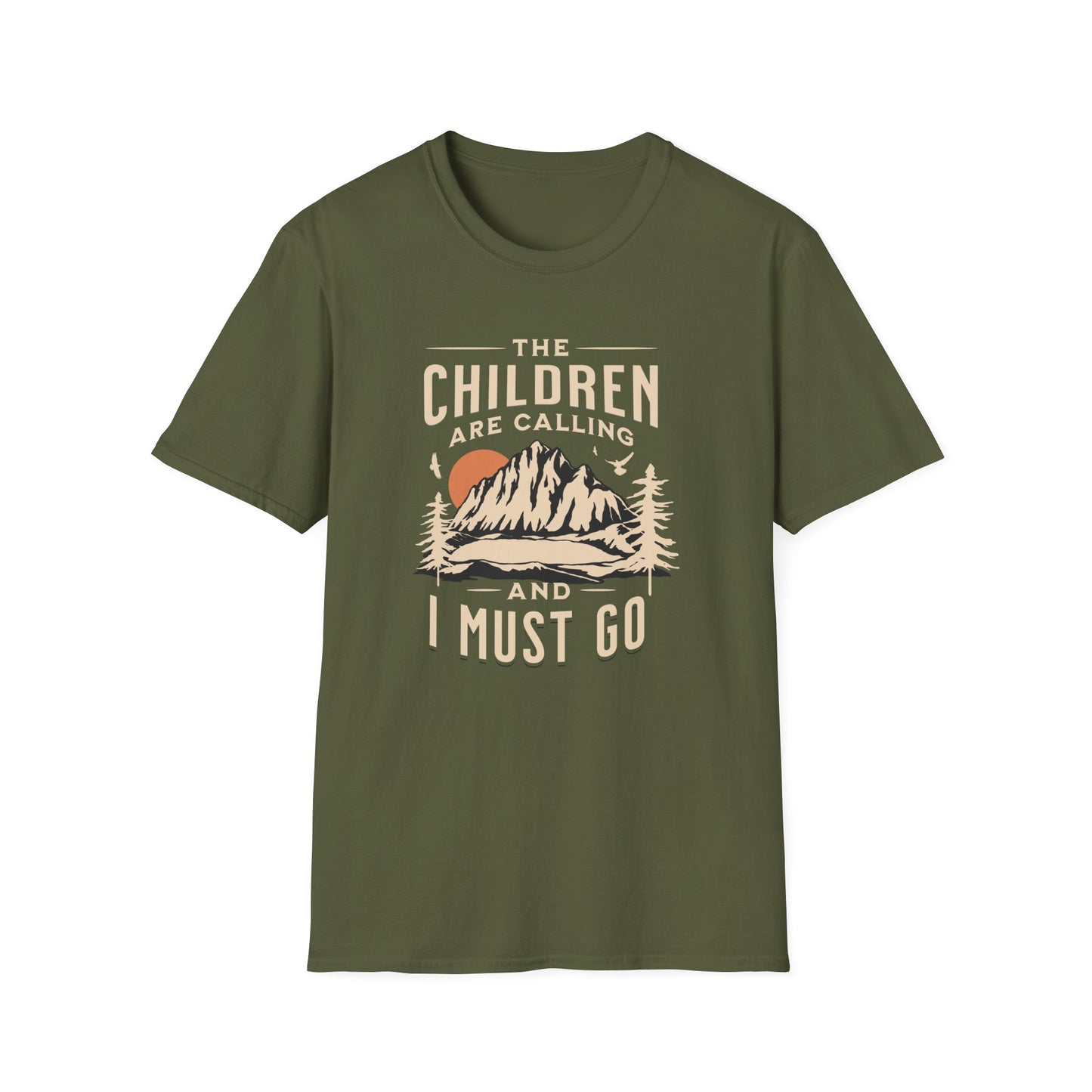 Children are calling. Mom Dad Unisex Softstyle T-Shirt