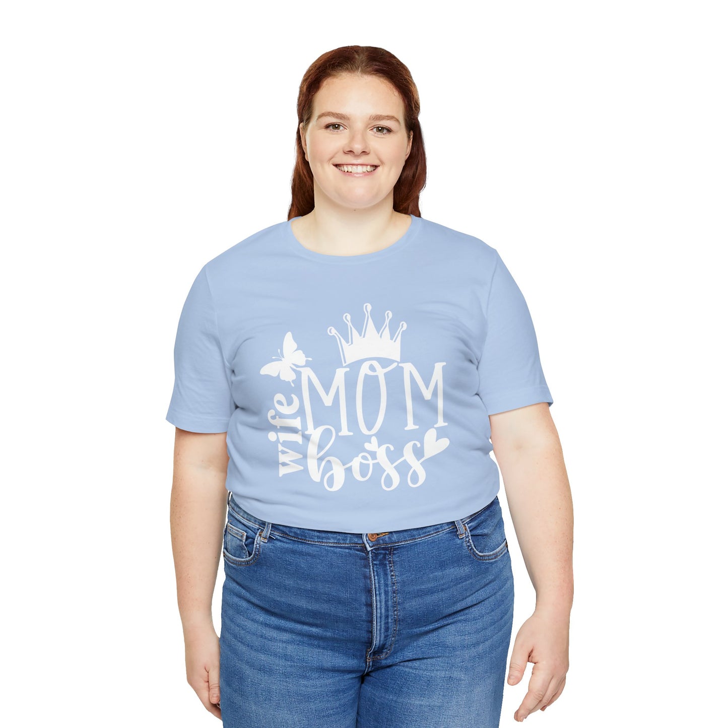 Mother's Day Unisex Jersey Short Sleeve Tee. Wife Mom Boss. Great gift for Mom