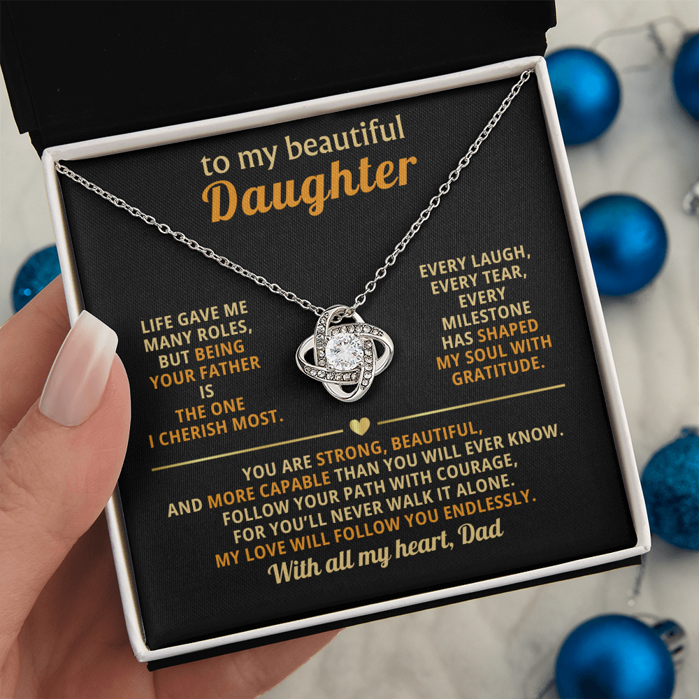 Beautiful daughter from Dad Love Knot necklace