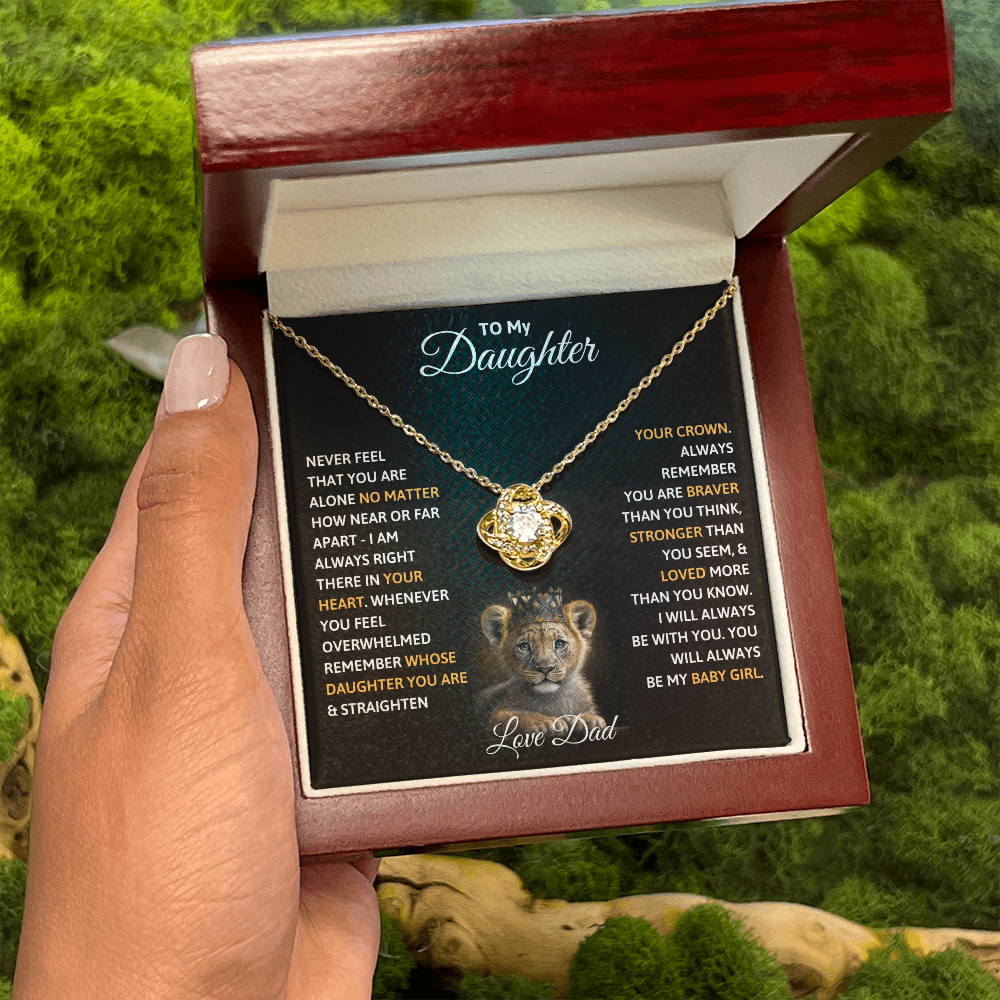 To my Daughter Love Knot necklace from Dad