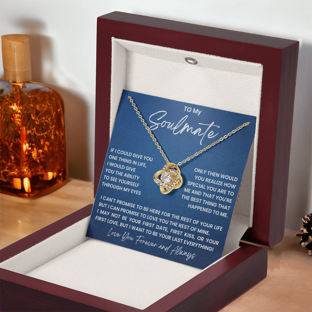 To My Soulmate - love knot necklace
