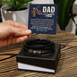 Father's Day gift. Leather bracelet to show Dad how much you love him. Living life to the fullest. With Message Card