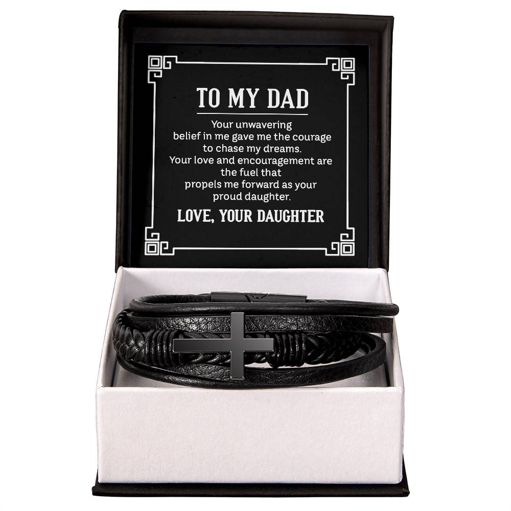 Father's Day gift from Daughter. Leather bracelet to show Dad how much you love him