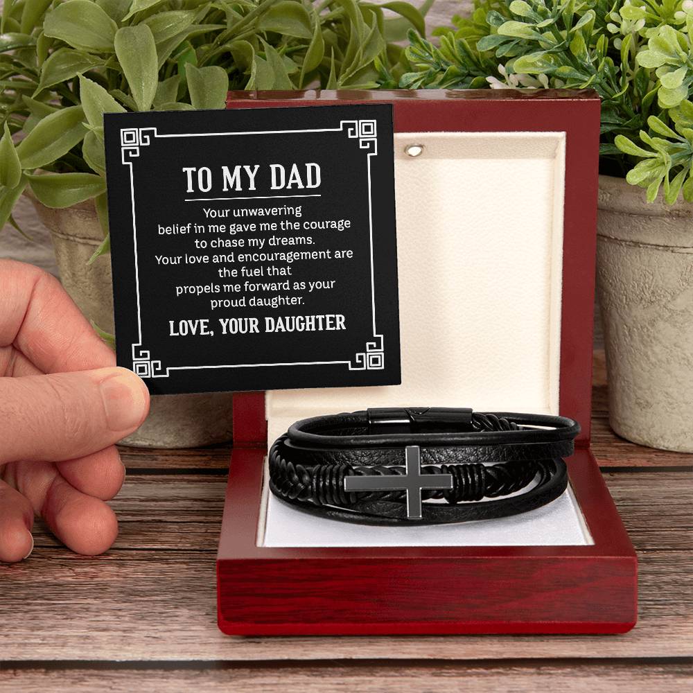 Father's Day gift from Daughter. Leather bracelet to show Dad how much you love him
