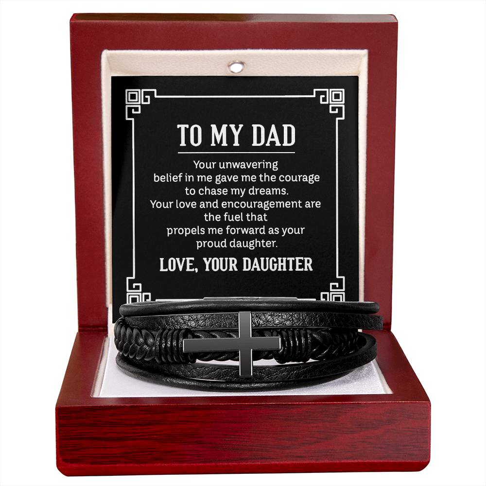 Father's Day gift from Daughter. Leather bracelet to show Dad how much you love him