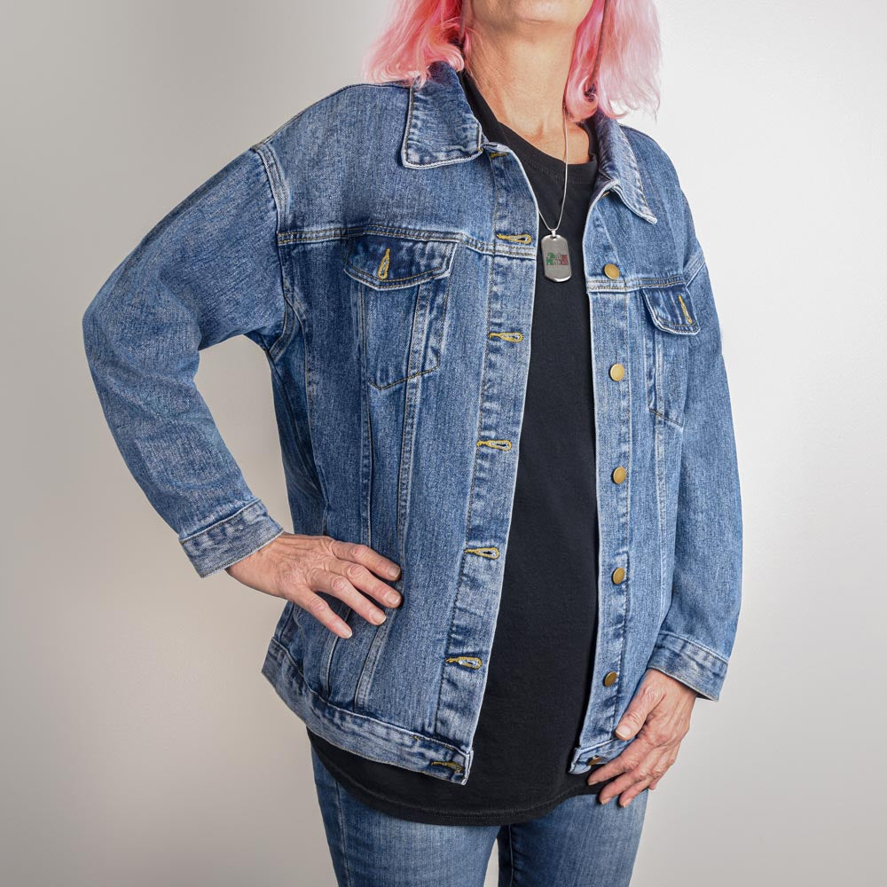 Women's Denim Jacket with butterfly design