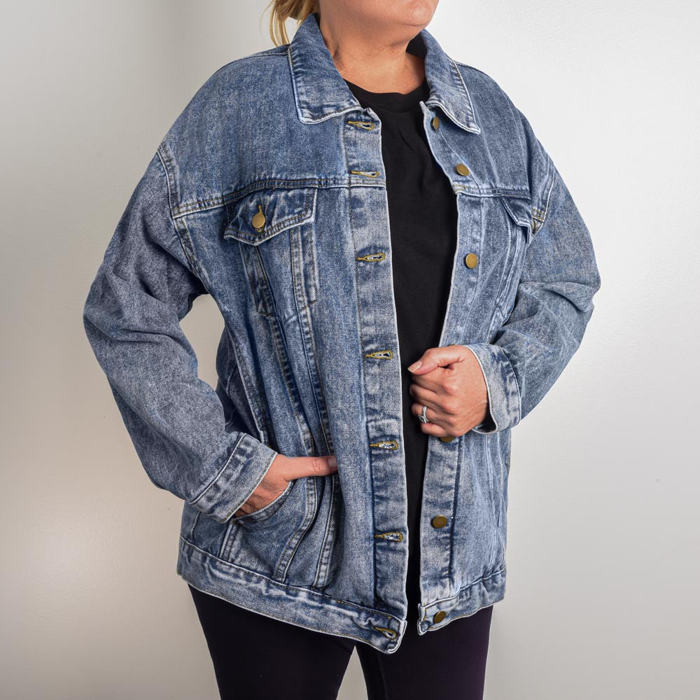 Women's Denim Jacket with butterfly design