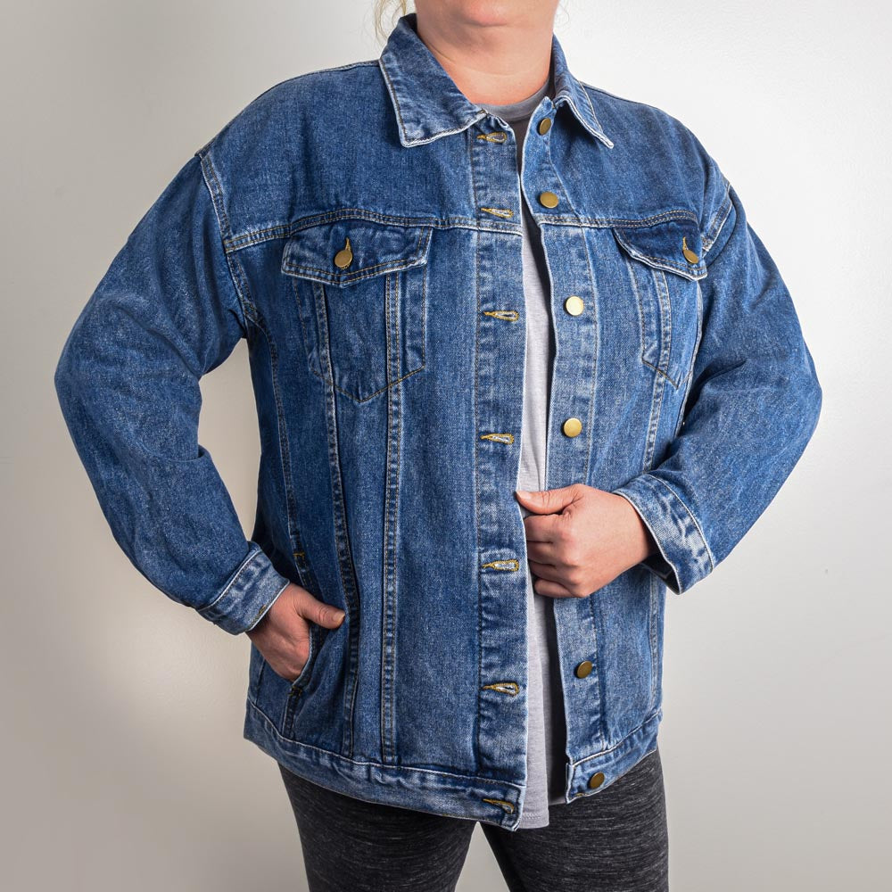 Women's Denim Jacket with butterfly design