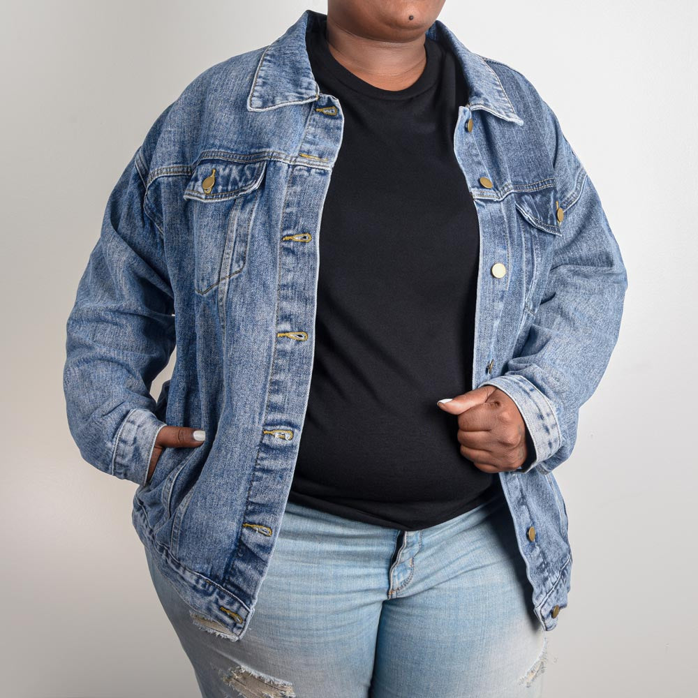 Women's Denim Jacket with butterfly design