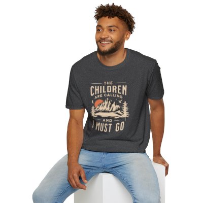 Children are calling. Mom Dad Unisex Softstyle T-Shirt