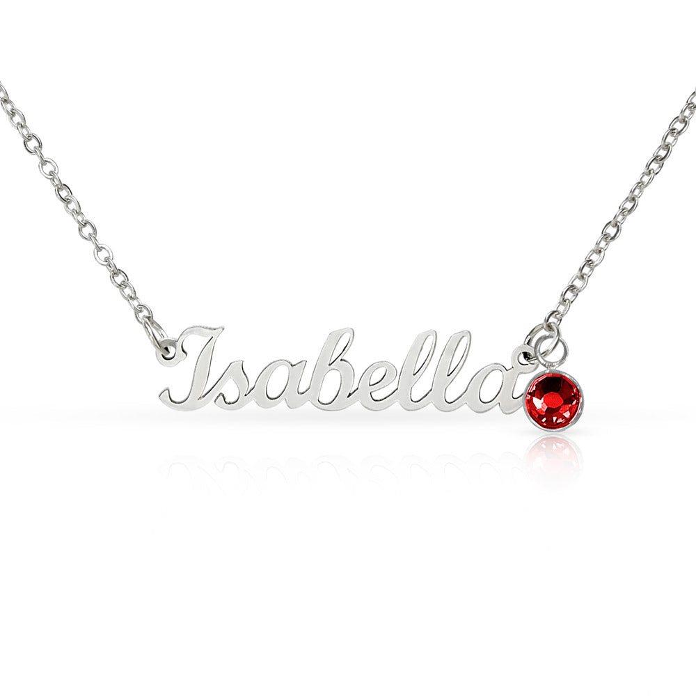 To Mom - Name Necklace with birthstone.