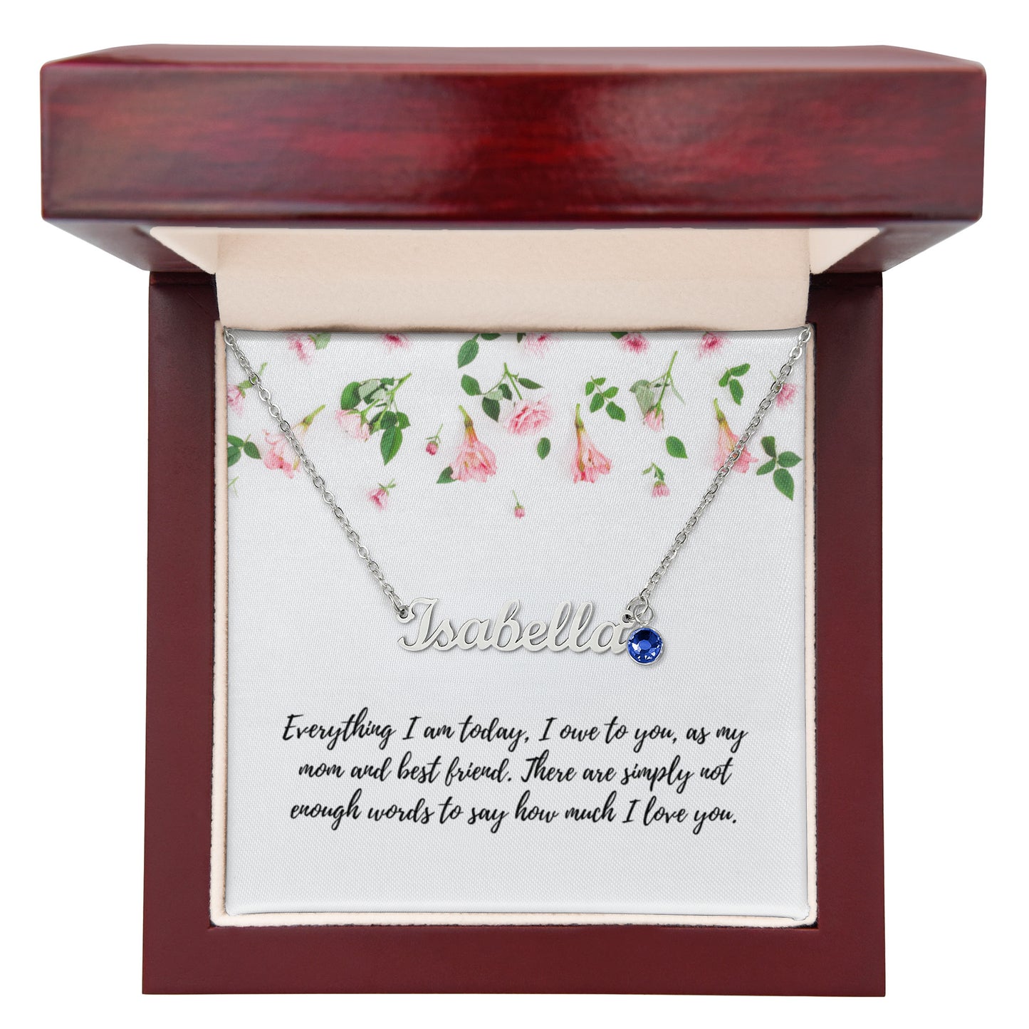 To Mom - Name Necklace with birthstone.