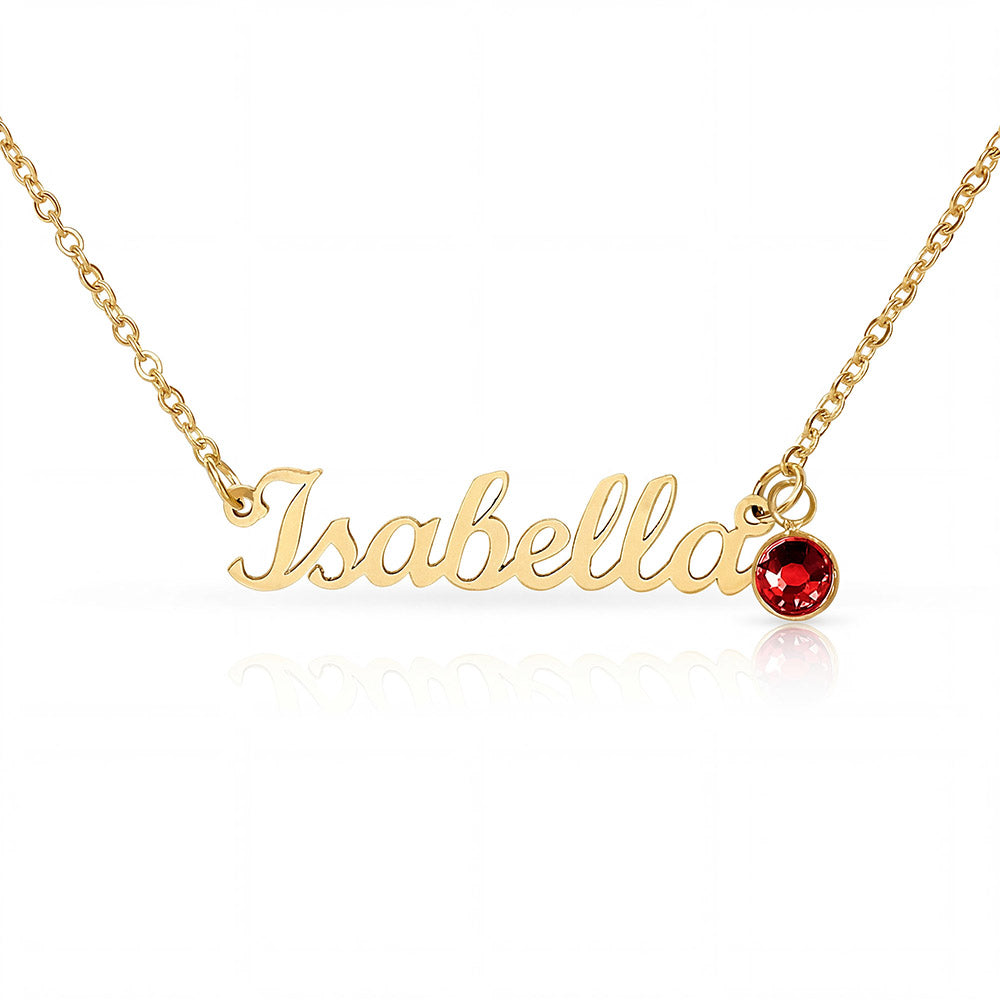 To Mom - Name Necklace with birthstone.