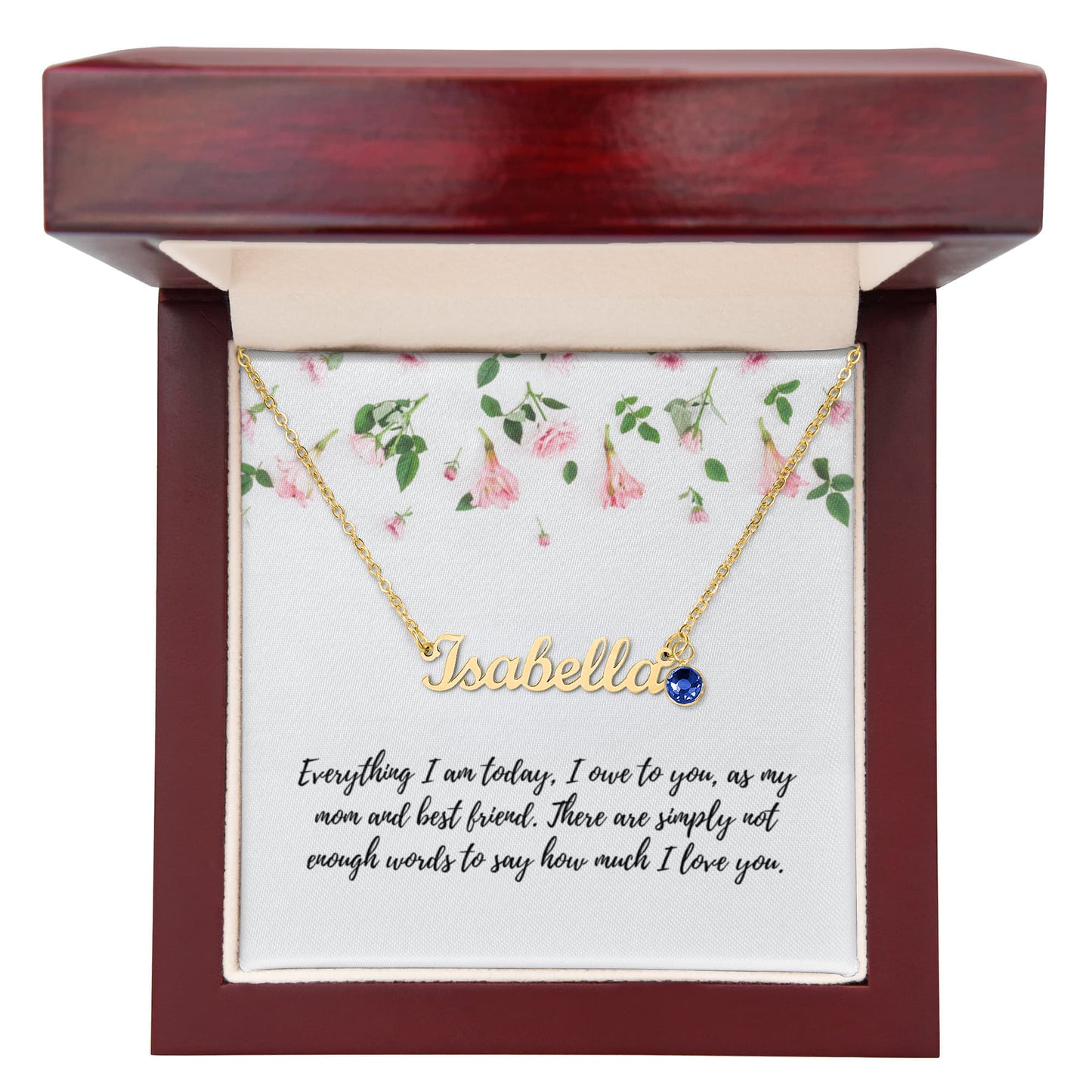To Mom - Name Necklace with birthstone.
