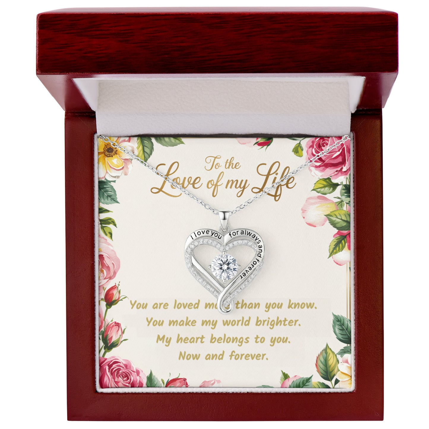 To the love of my life. Love always necklace.