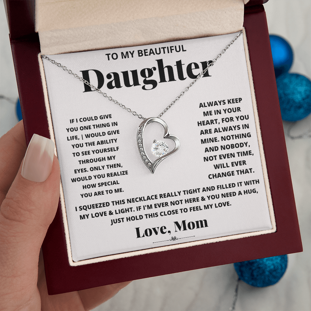 Forever love necklace from mom to daughter