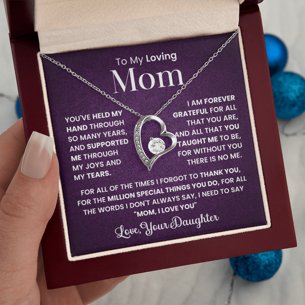 To Mom from Daughter. Forever love necklace