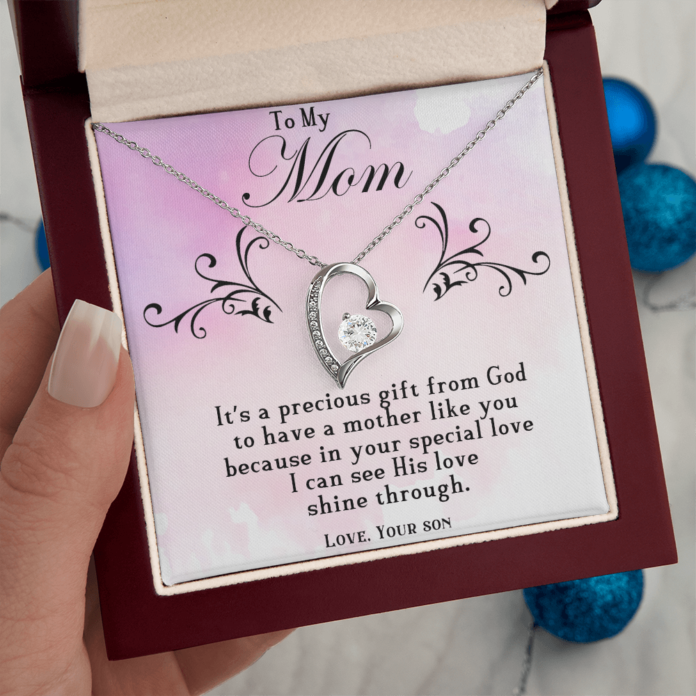 To My Mom Forever love necklace