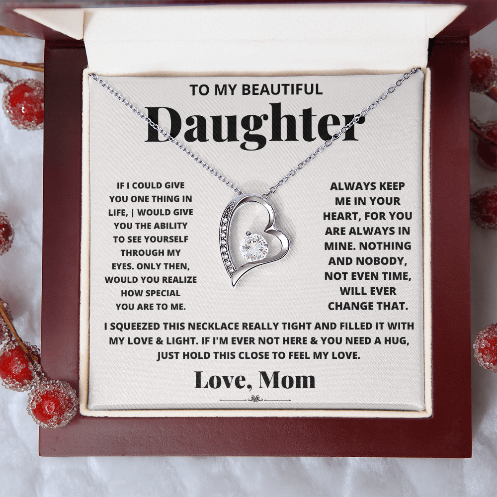 Forever love necklace from mom to daughter