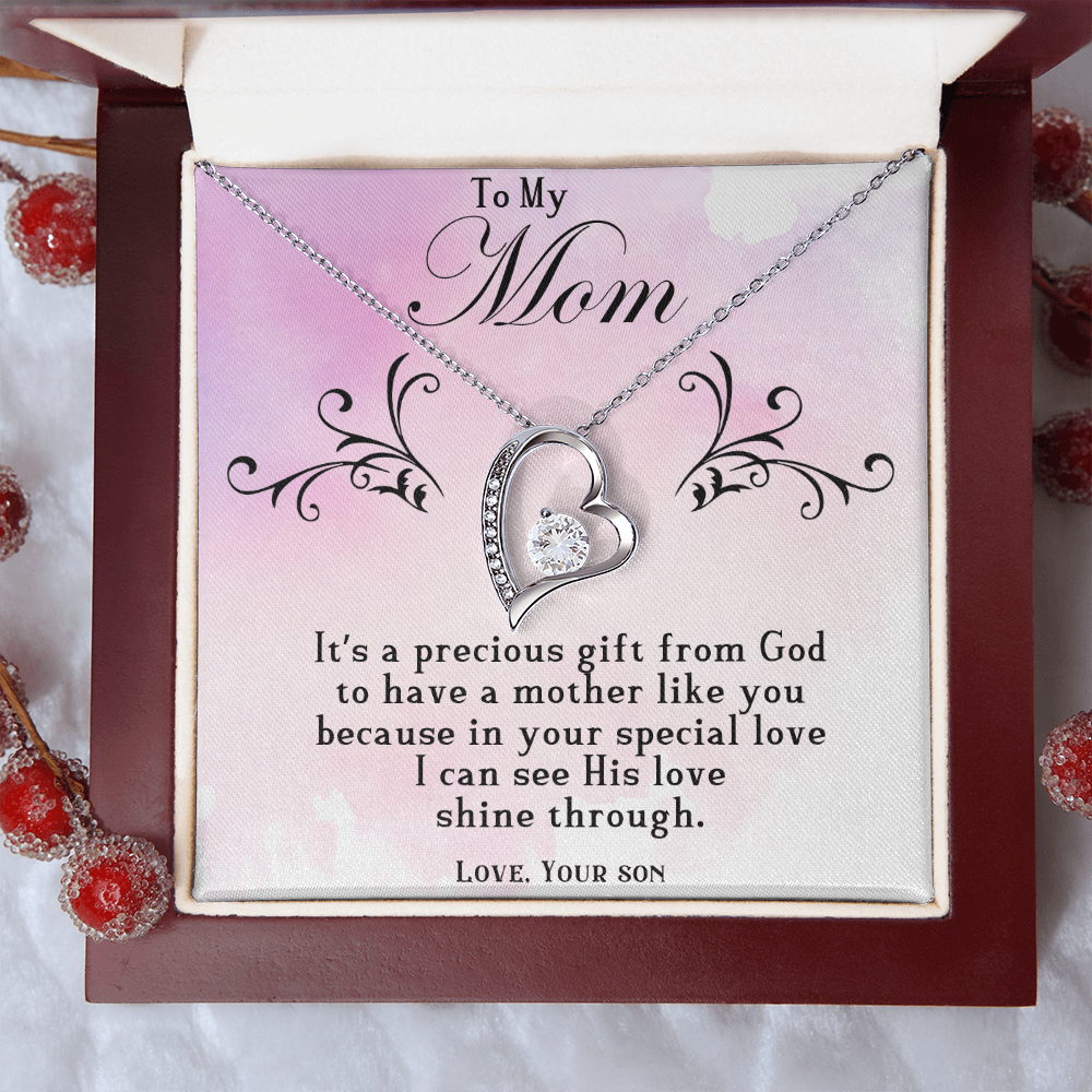 To My Mom Forever love necklace