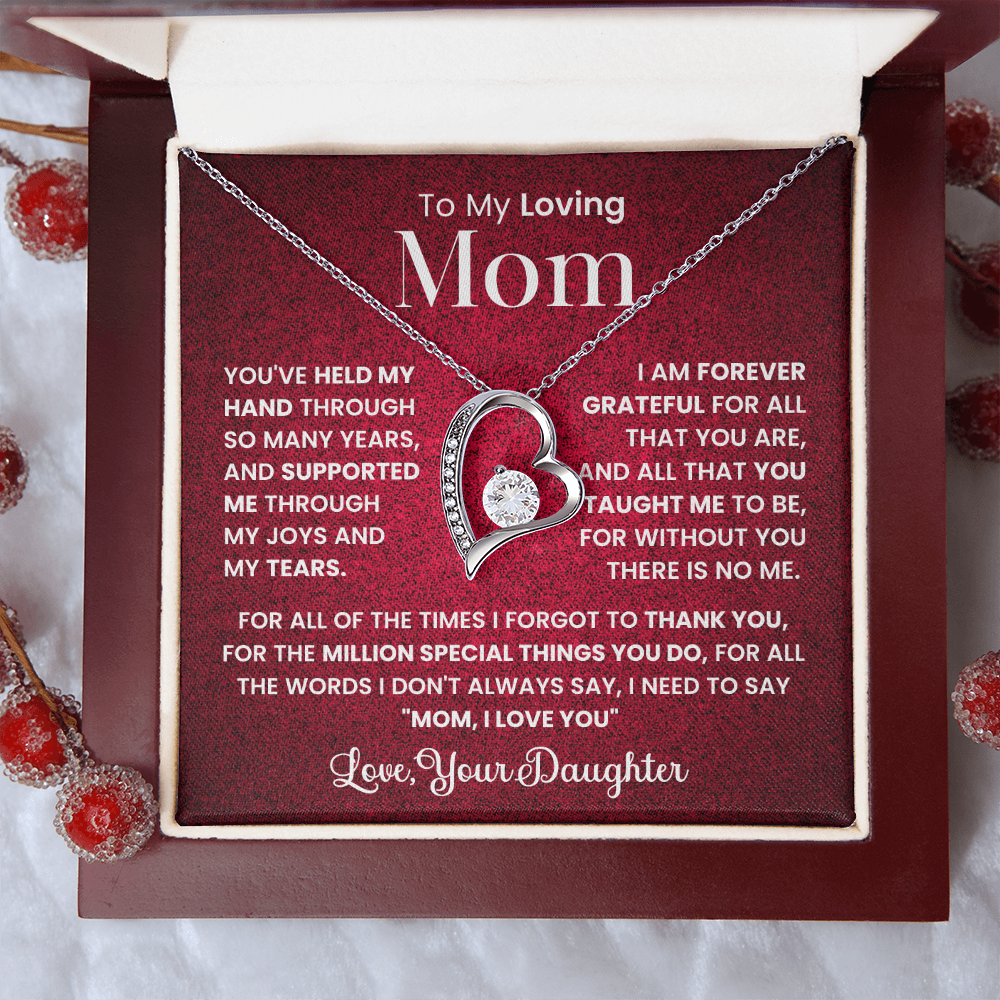 To my loving Mom forever love necklace