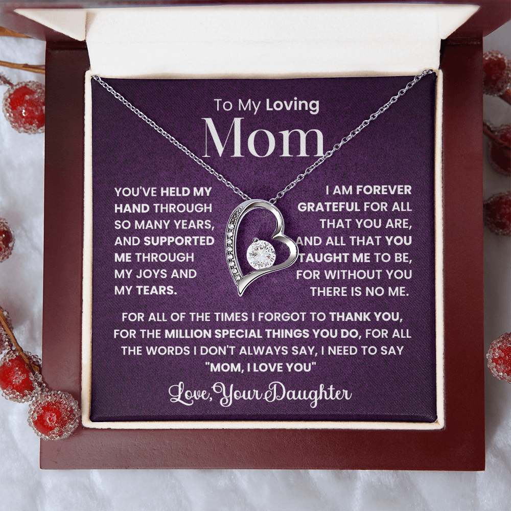 To Mom from Daughter. Forever love necklace