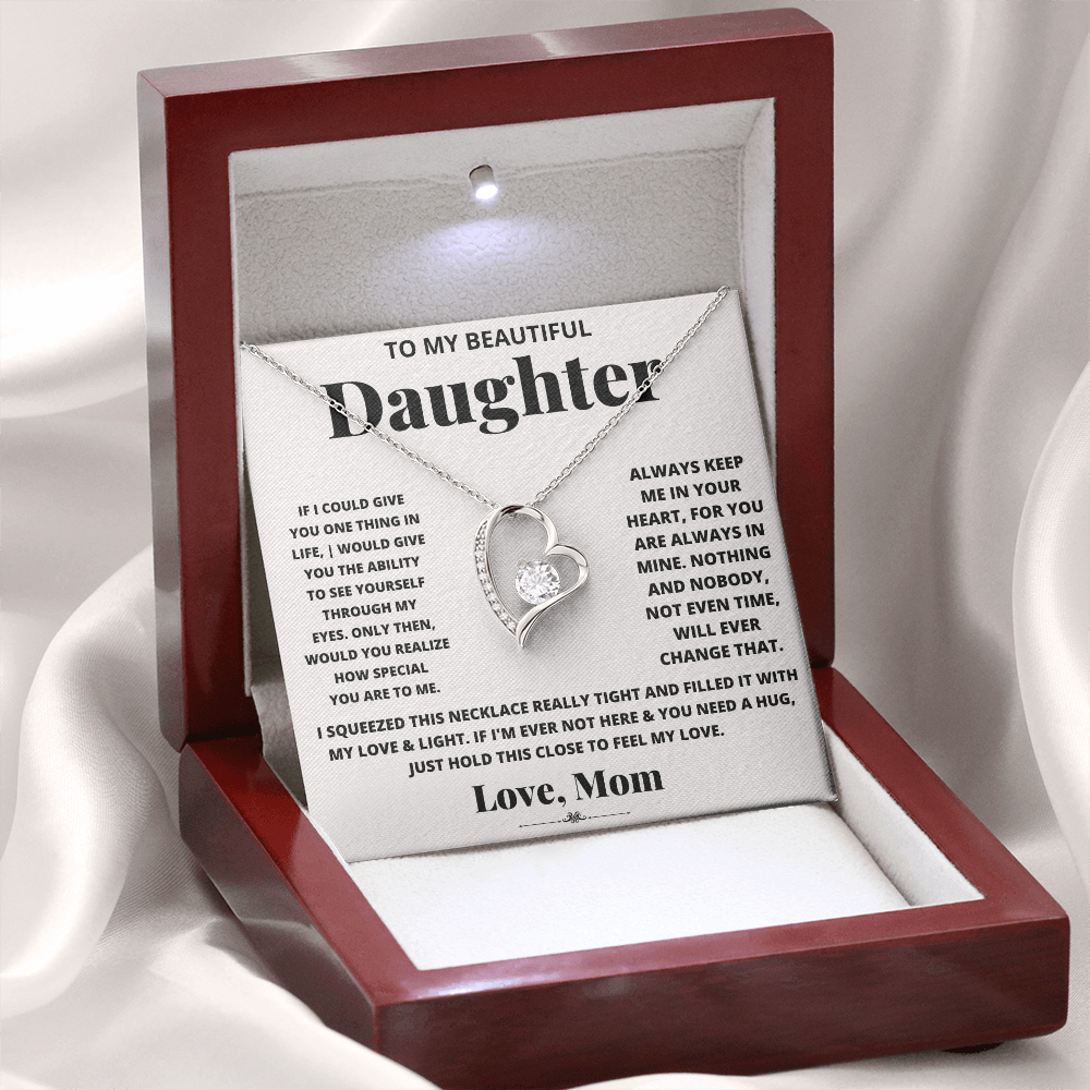 Forever love necklace from mom to daughter