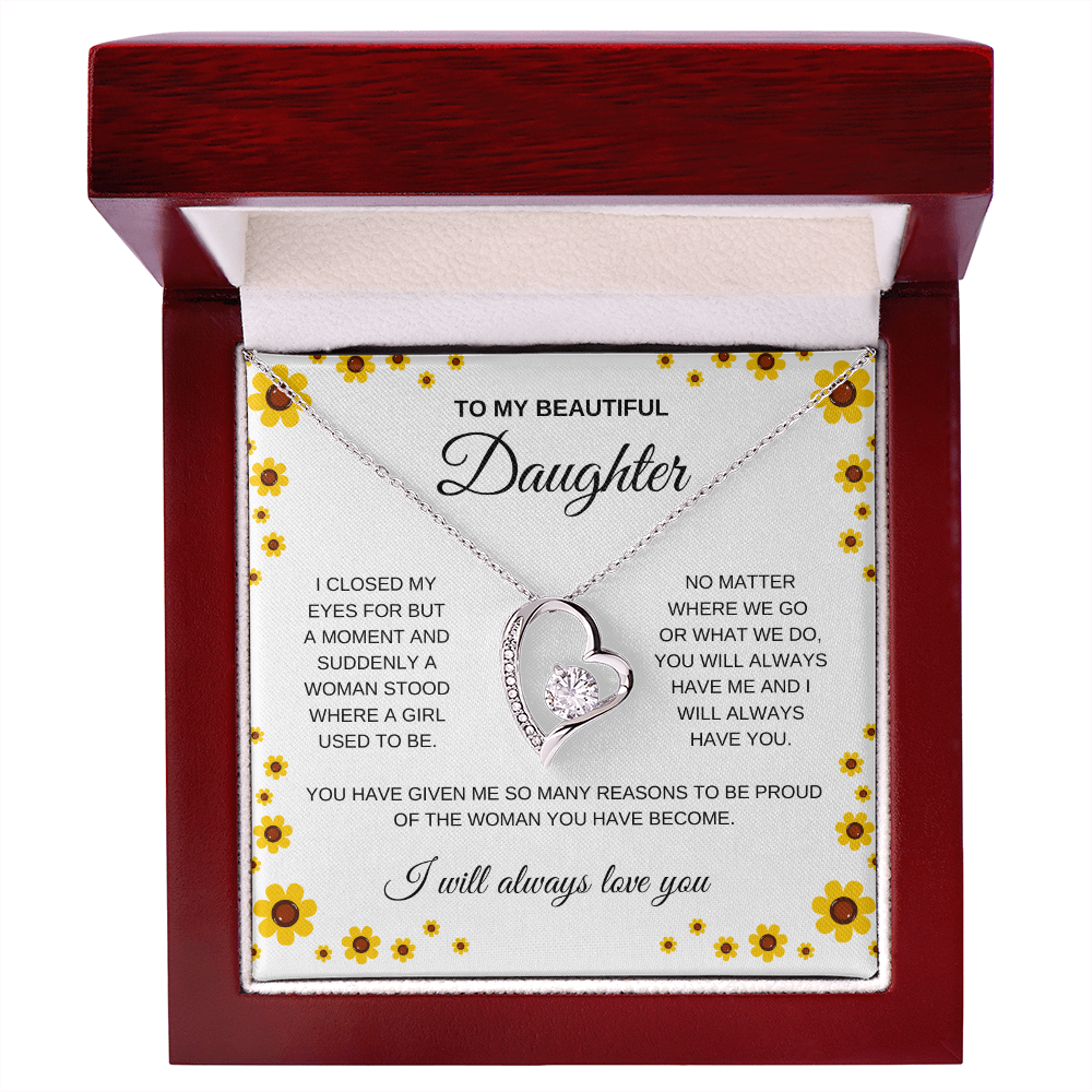 My beautiful daughter forever love necklace