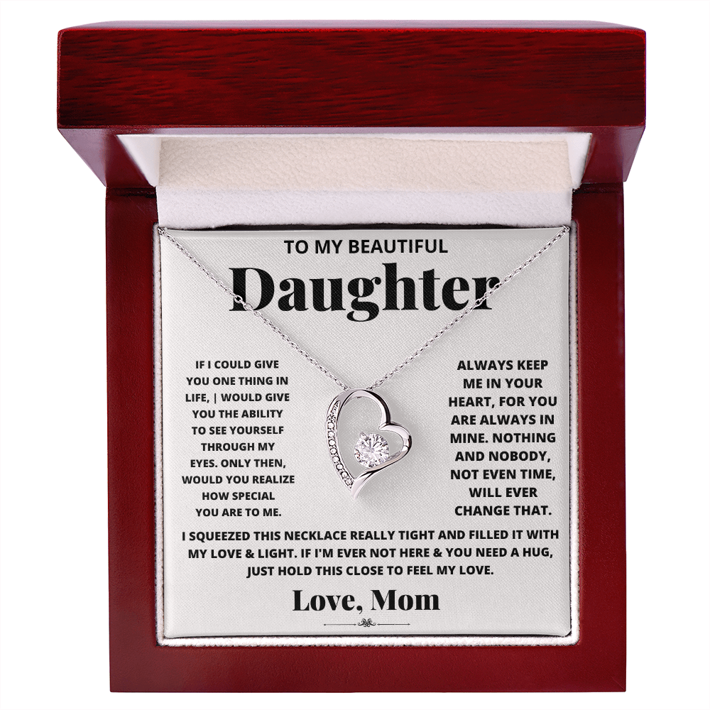 Forever love necklace from mom to daughter