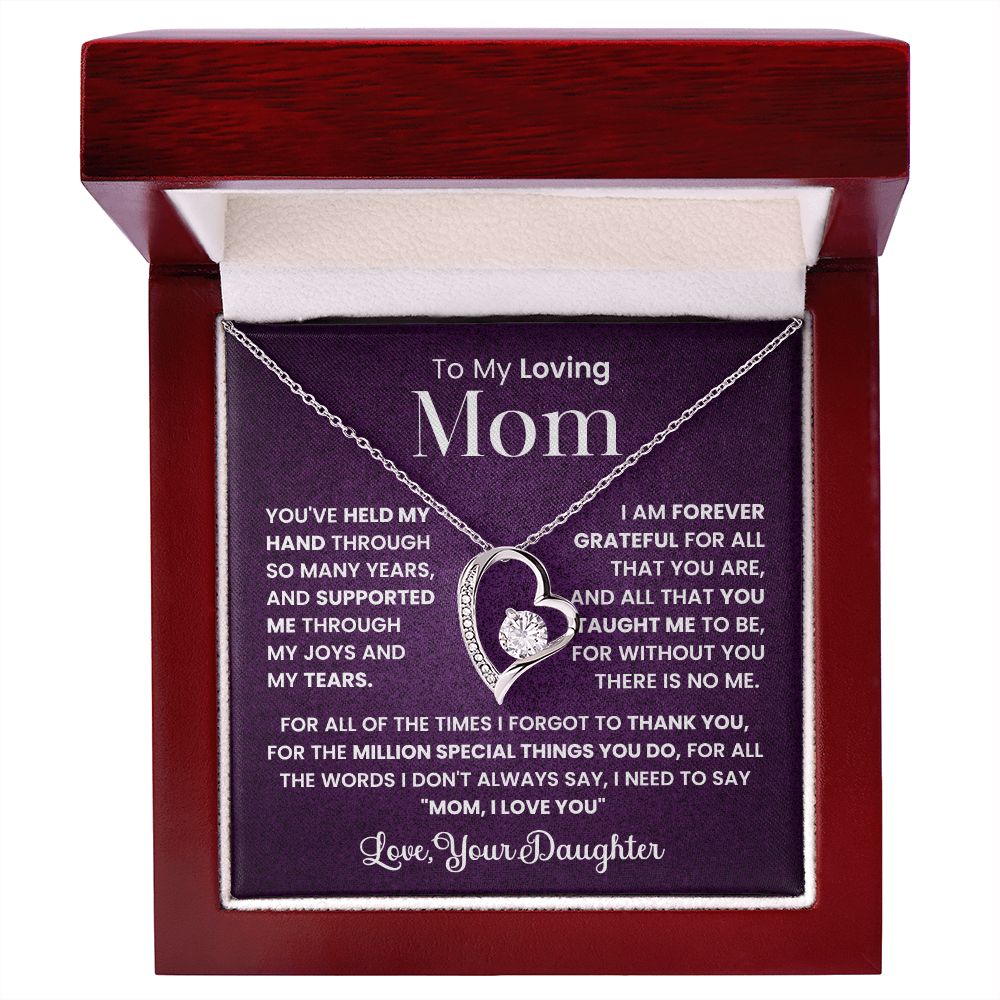 To Mom from Daughter. Forever love necklace