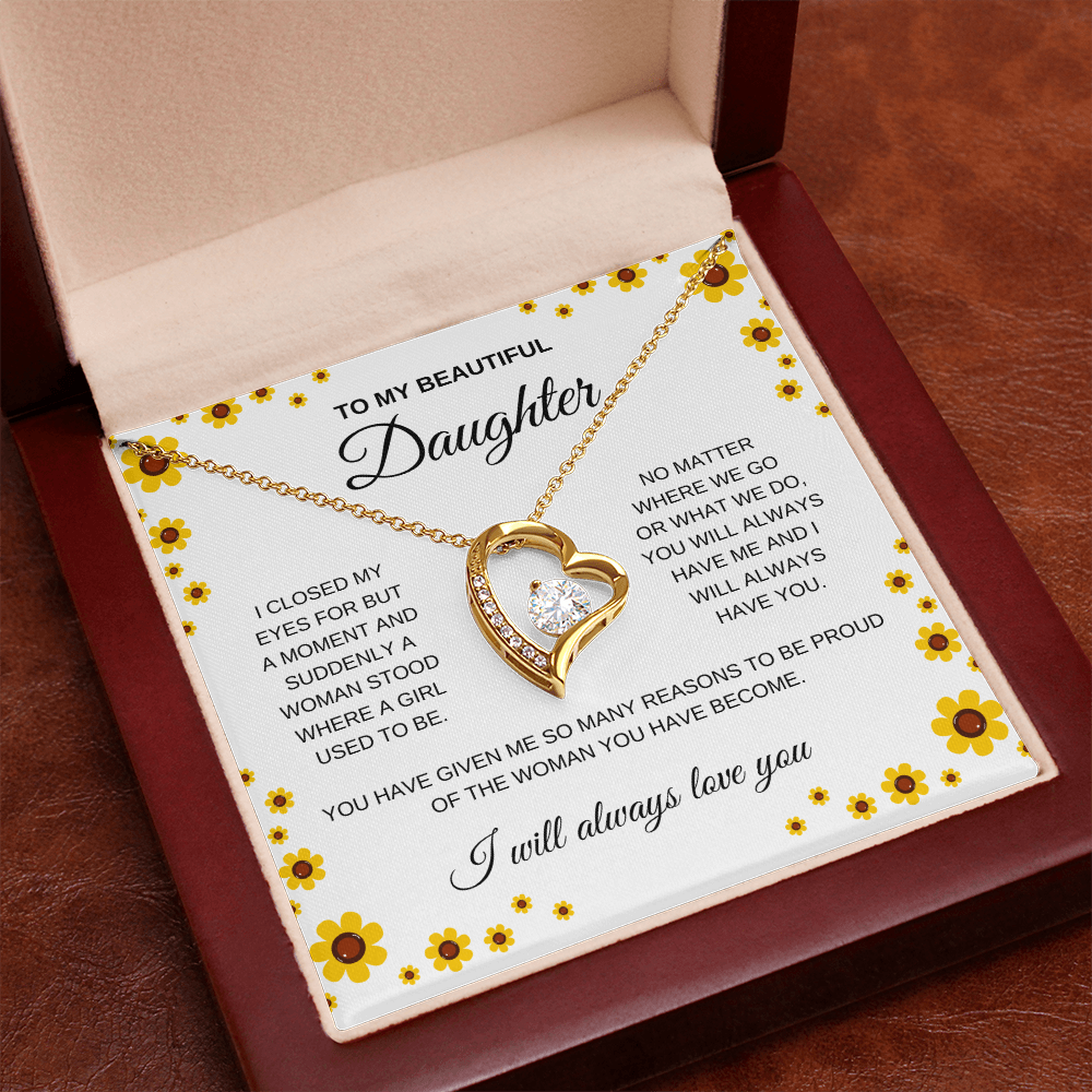 My beautiful daughter forever love necklace