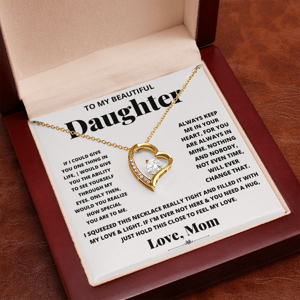 Forever love necklace from mom to daughter