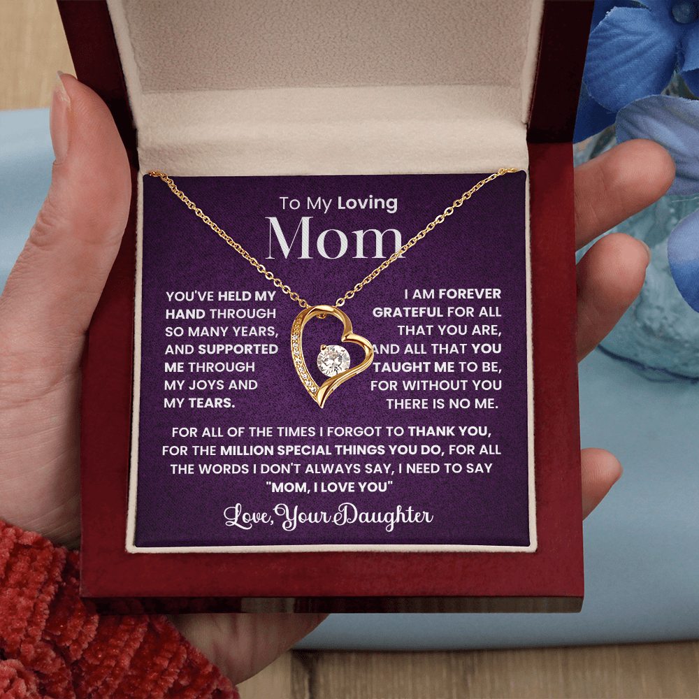 To Mom from Daughter. Forever love necklace