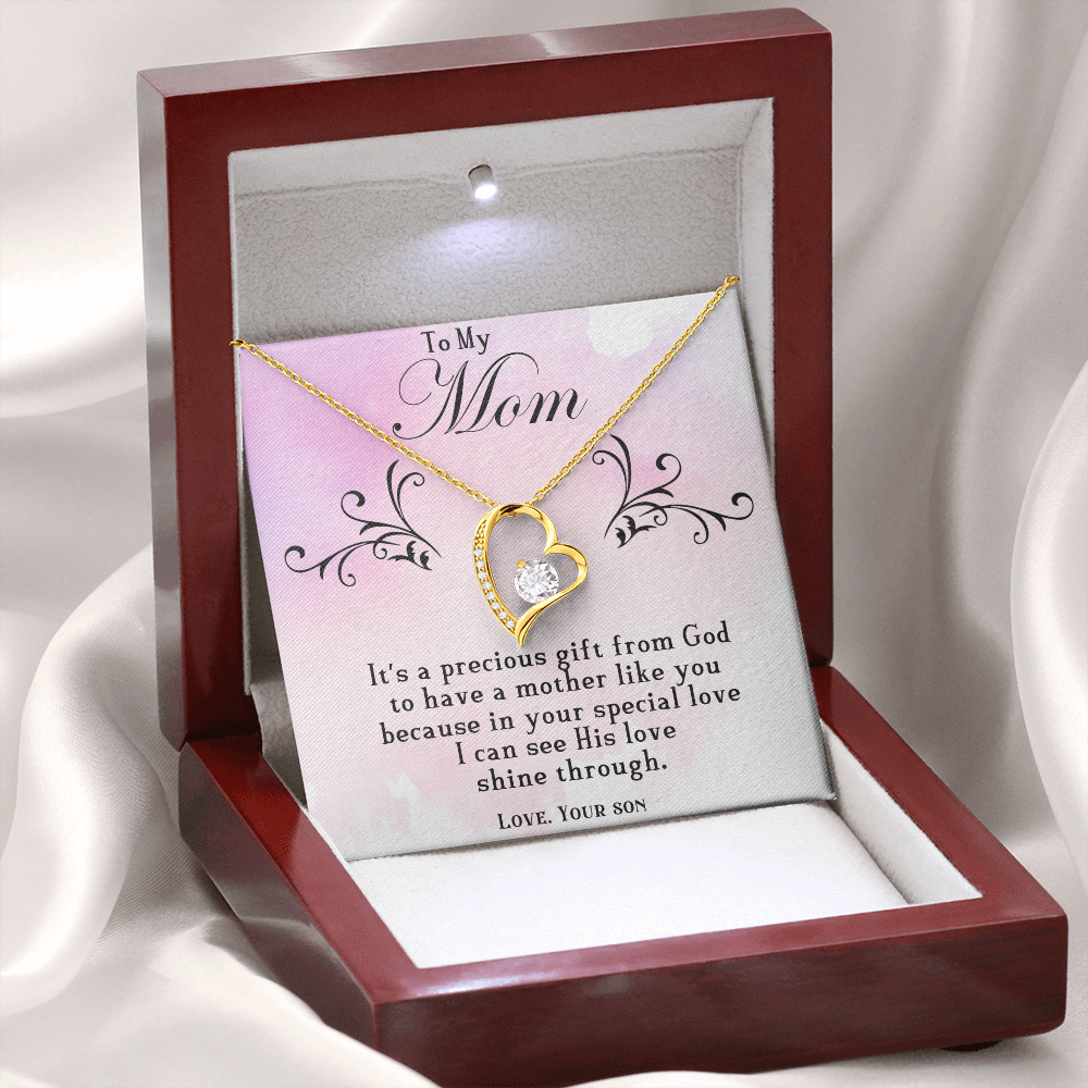 To My Mom Forever love necklace