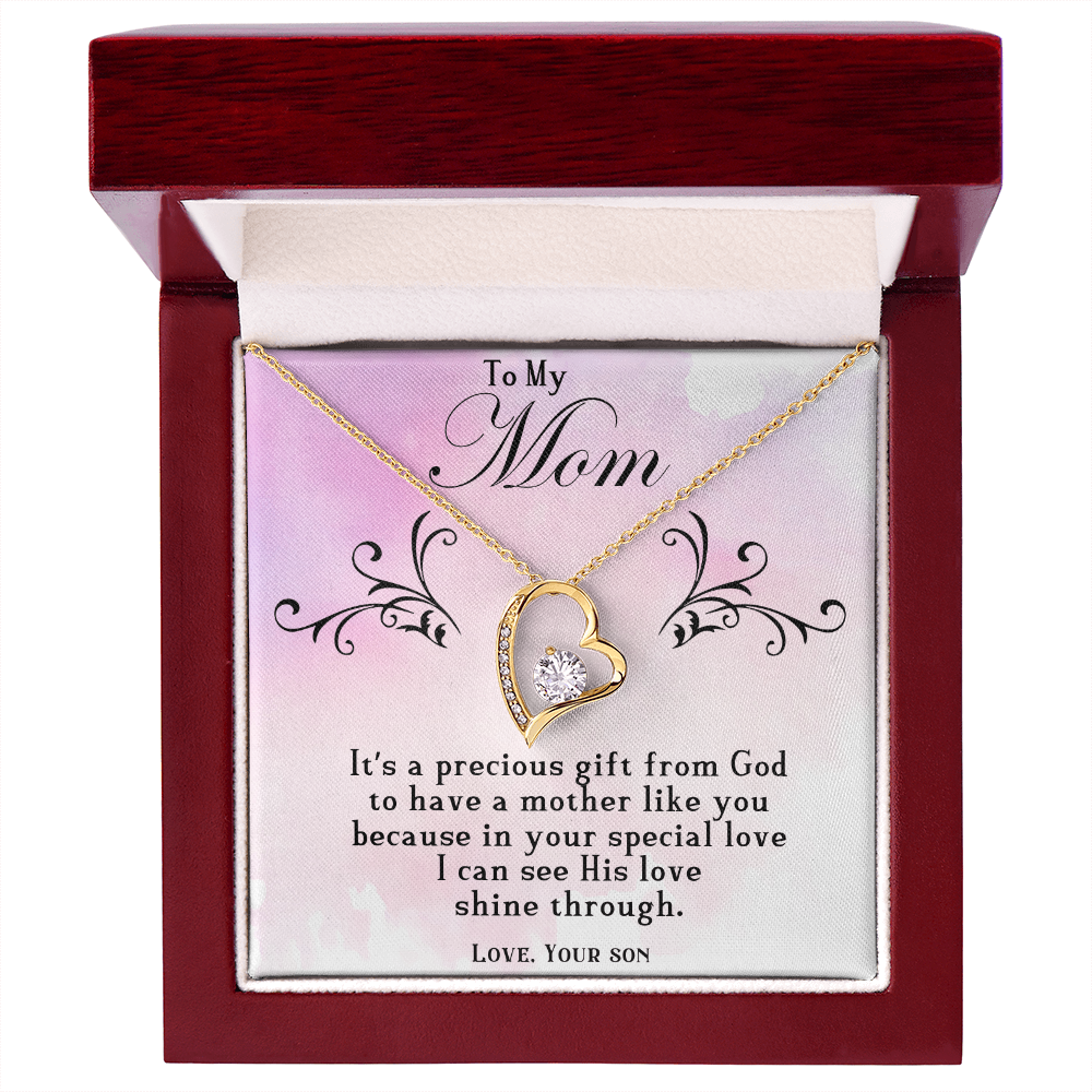 To My Mom Forever love necklace
