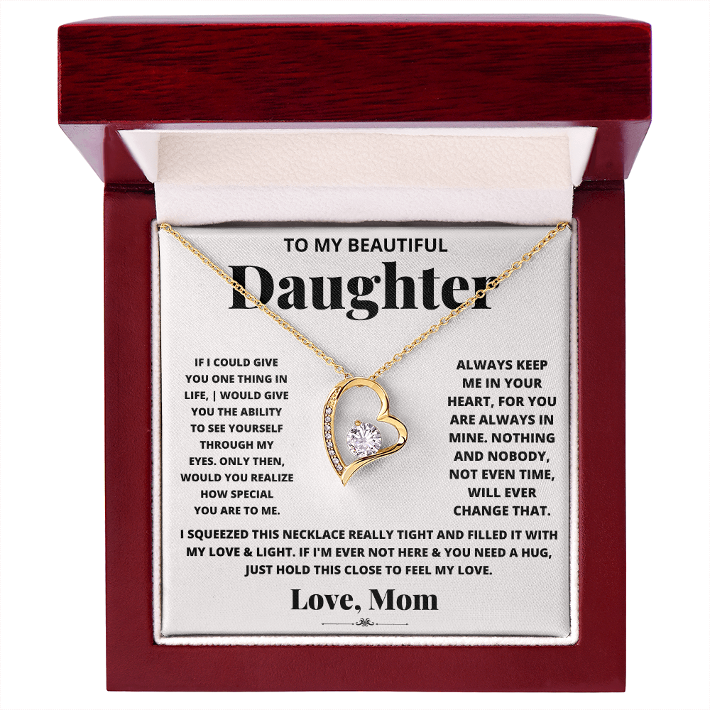 Forever love necklace from mom to daughter