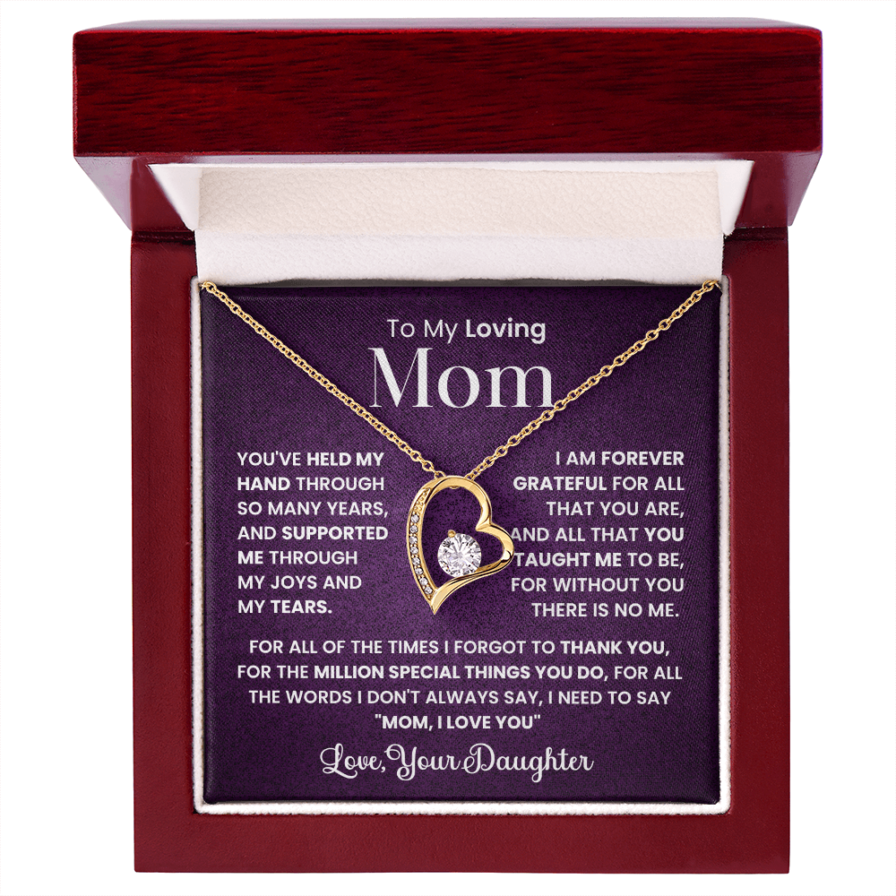 To Mom from Daughter. Forever love necklace