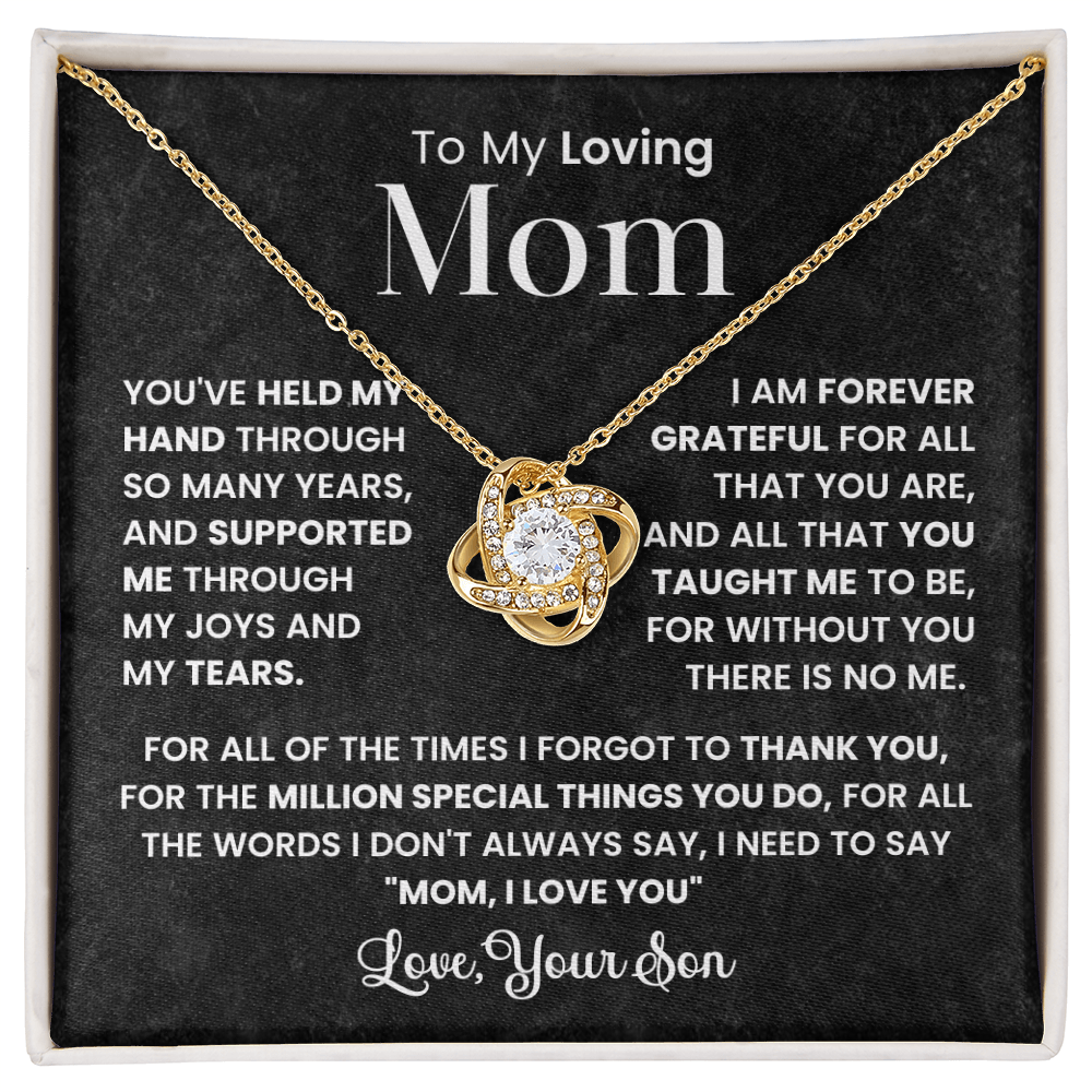 To Mom from son - love knot necklace