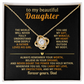 Beautiful Daughter from Dad Love Knot necklace