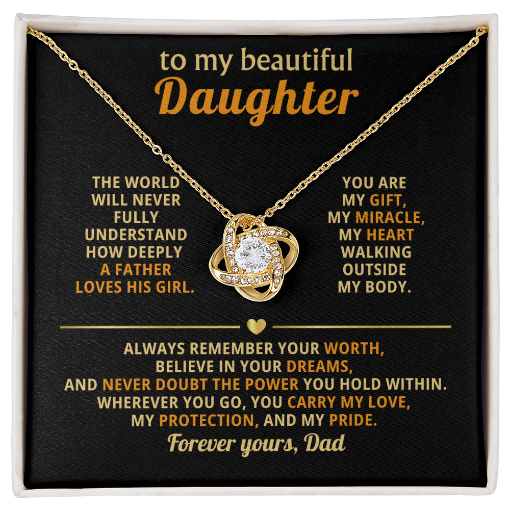 Beautiful Daughter from Dad Love Knot necklace
