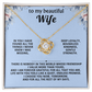 To my beautiful wife - love knot necklace