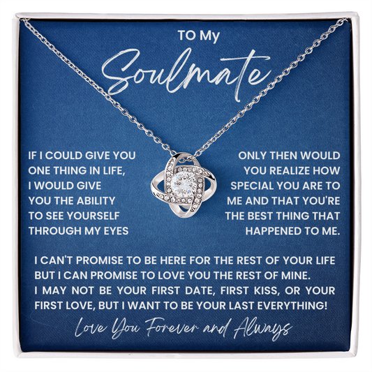 To My Soulmate - love knot necklace