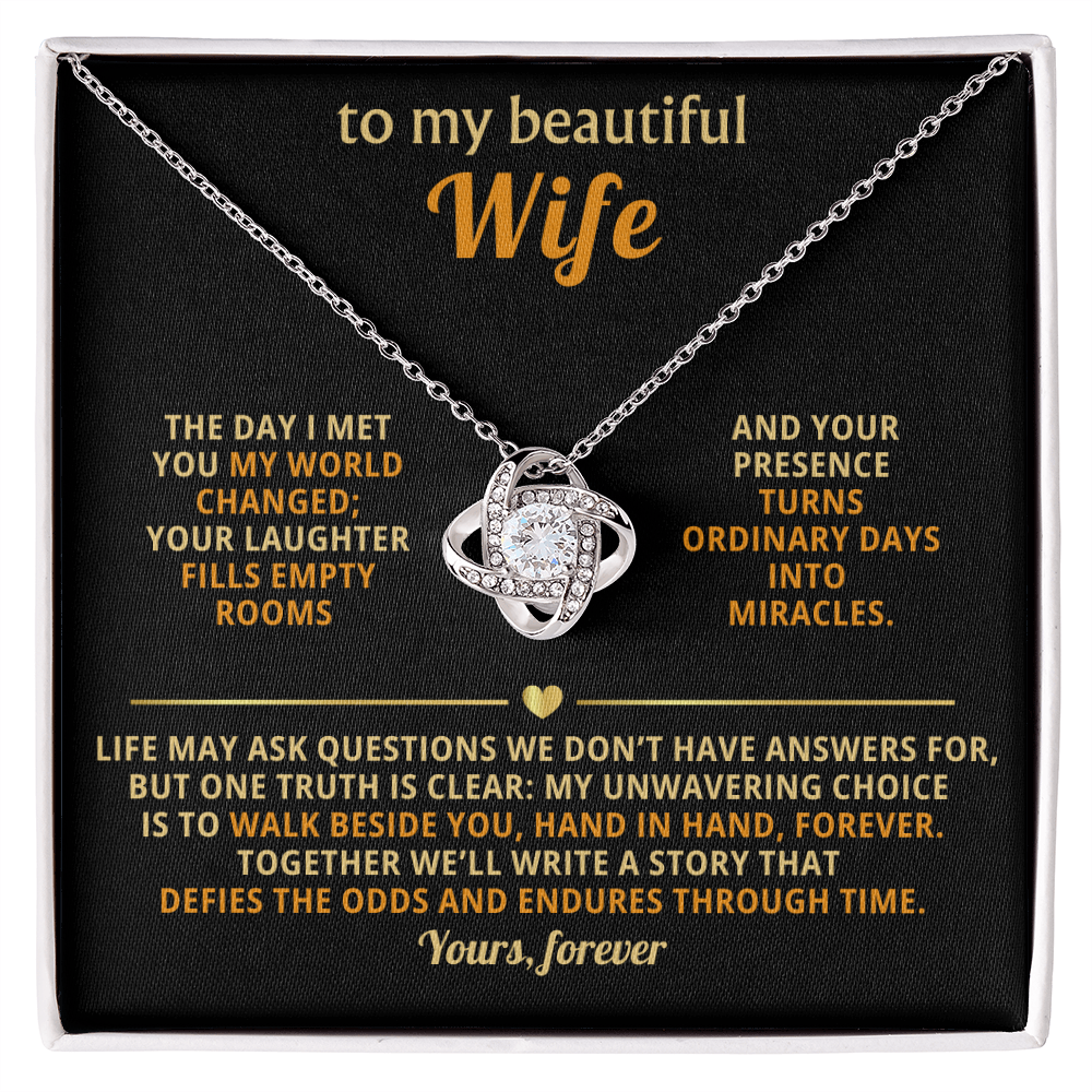 To my beautiful wife Love Knot necklace