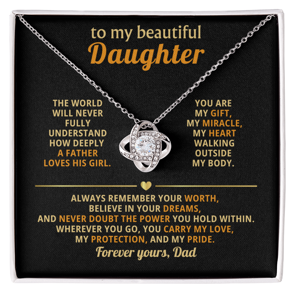Beautiful Daughter from Dad Love Knot necklace