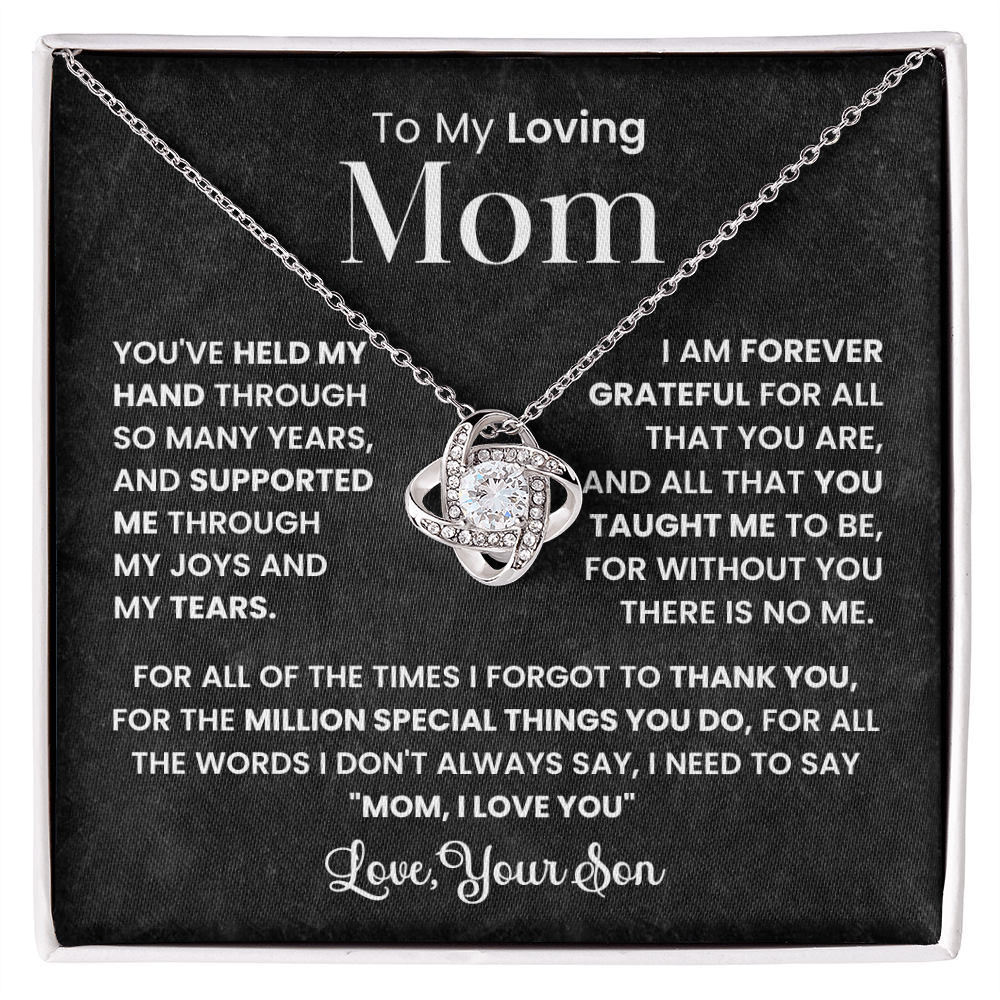 To Mom from son - love knot necklace