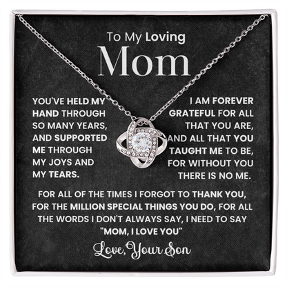 To Mom from son - love knot necklace
