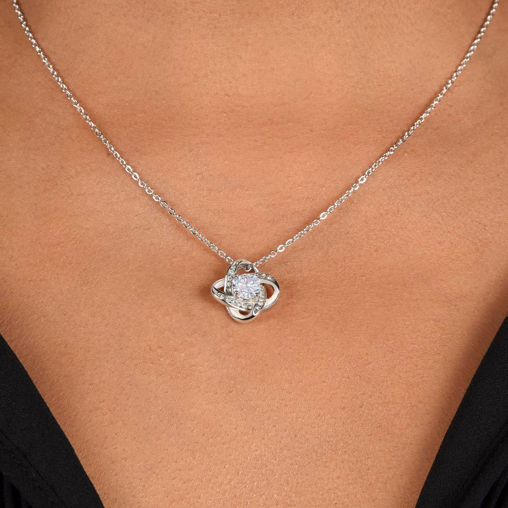 Beautiful Love Knot necklace to daughter, love mom