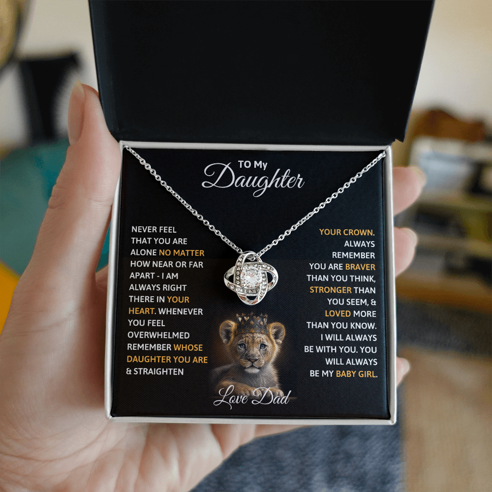 To my Daughter Love Knot necklace from Dad
