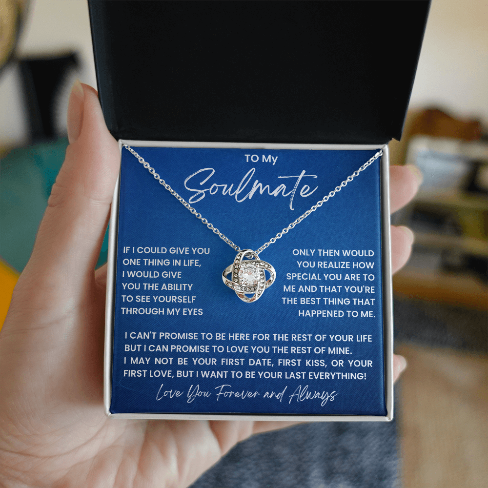 To My Soulmate - love knot necklace