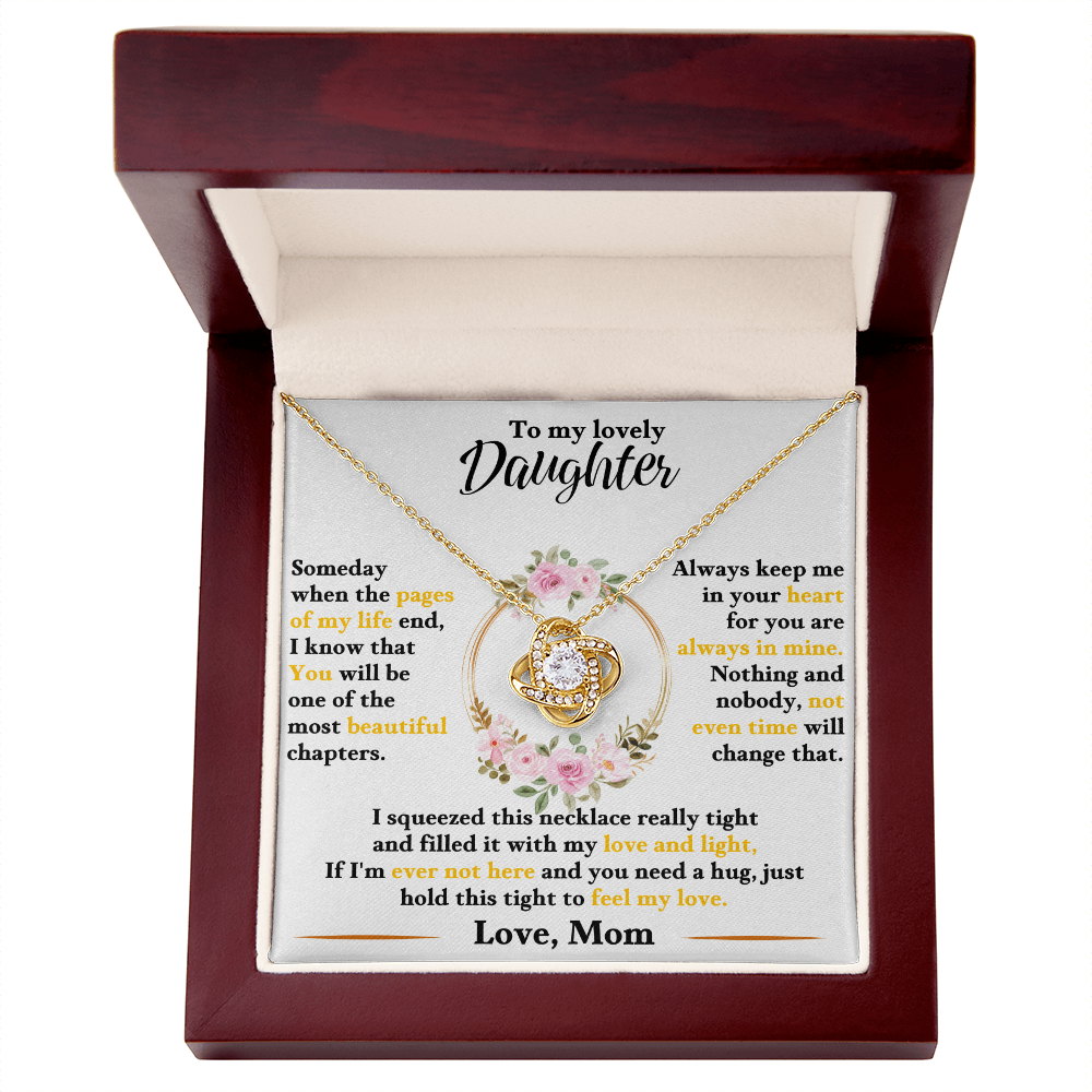 Beautiful Love Knot necklace to daughter, love mom